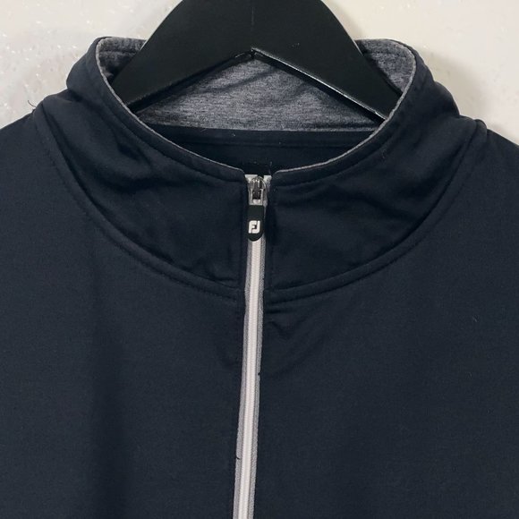 Footjoy Performance 1/2 Zip Pullover in Black Cobranded Men's Large Santa Ana GC - Picture 5 of 9